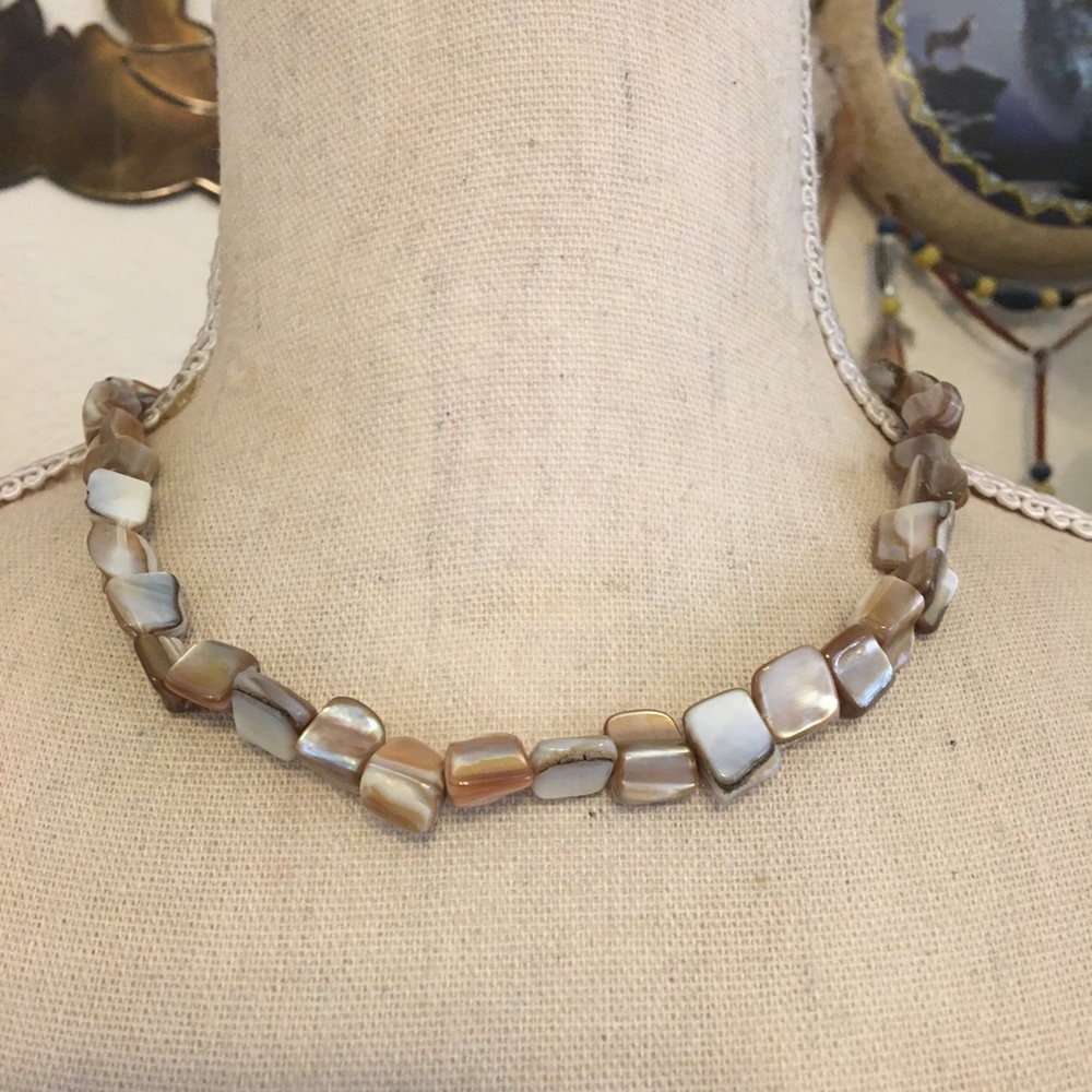 Premier Designs sandstone abalone shell necklace